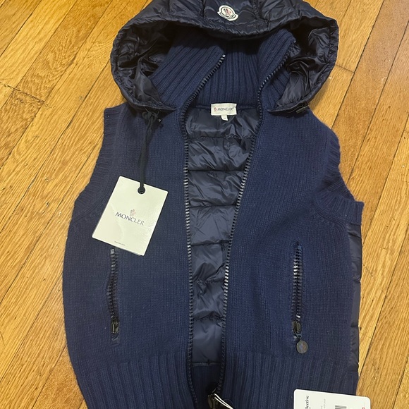Moncler Navy Blue/purple Puffer Vest Jacket - Picture 1 of 6